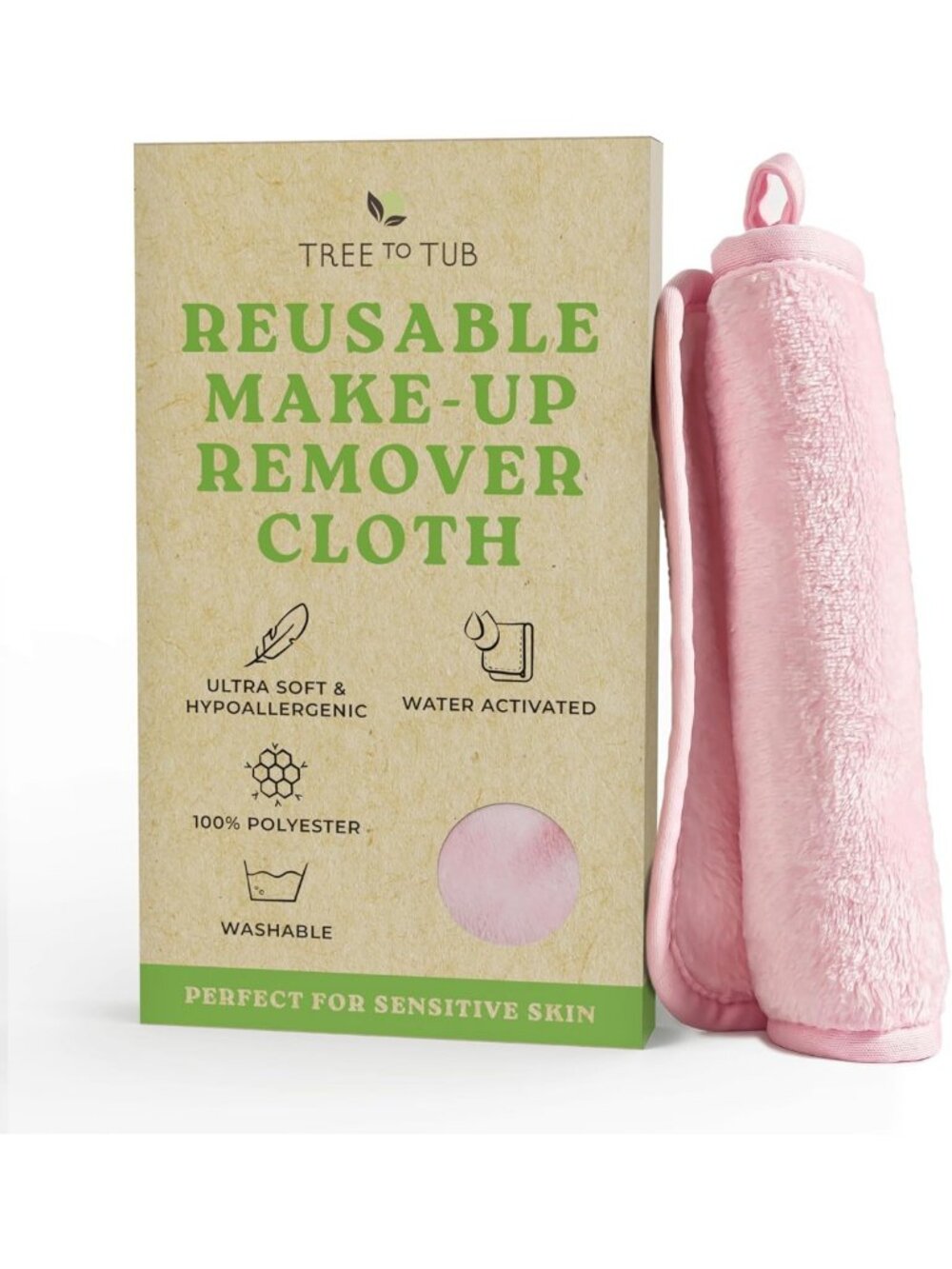 Reusable Makeup Remover Cloths - Pink Microfiber Towels for Gentle Cleansing